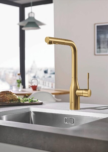 GROHE Rubinetto Cucina Miscelatore con Doccetta Estraibile Monocomando colore Oro - 30270GN0