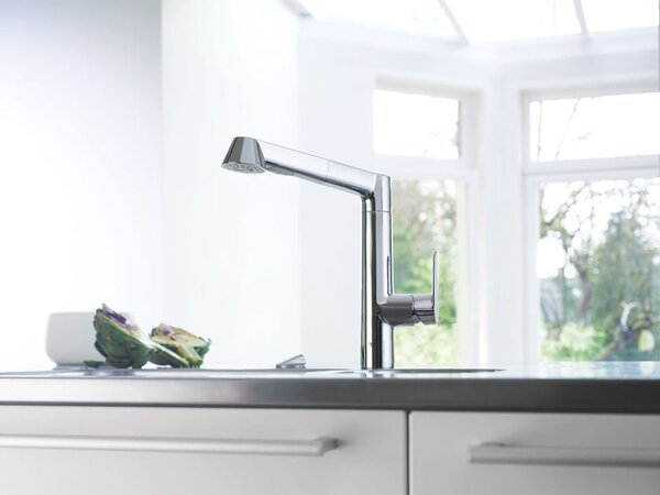 GROHE Rubinetto Cucina Miscelatore con Doccetta Estraibile Monocomando colore Cromo - K7 - 32176000