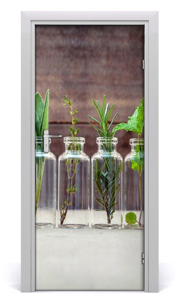 Poster adesivo per porta Erbe aromatiche 75x205 cm