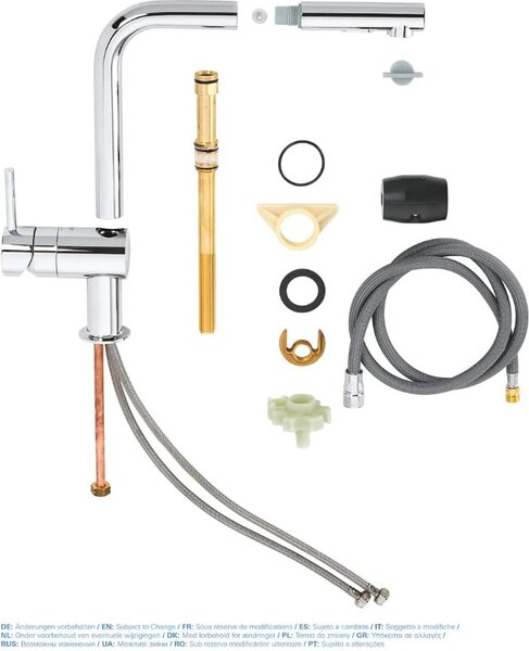 GROHE Rubinetto Cucina Miscelatore con Doccetta Estraibile Monocomando colore Cromo - Serie Minta - 30274000