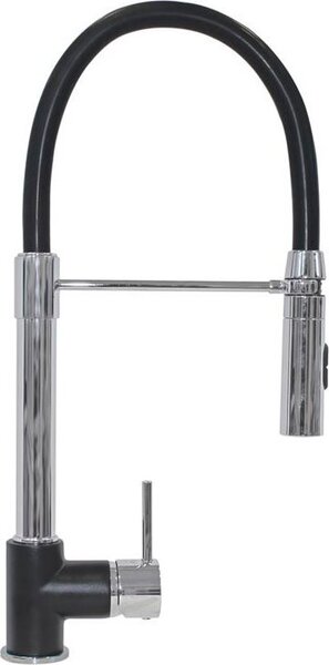 Plados Rubinetto Cucina Miscelatore con Doccetta Monocomando a Doppio Getto colore Cromo 40 + Black Matt UG70 - SHOWERMID