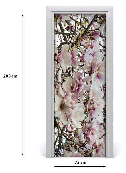 Adesivo per porta Fiori magnolia 75x205 cm