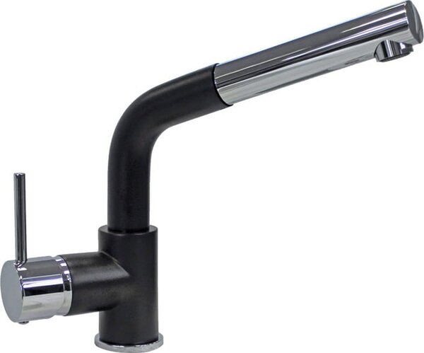 Plados Rubinetto Cucina Miscelatore con Doccetta Estraibile Monocomando in Ultrametal colore Cromo 40 + Nero UM44 - VENMIXEXT