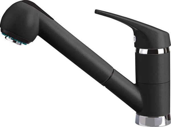 Plados Rubinetto Cucina Miscelatore Lavello con Doccetta Estraibile Monocomando in Ultragranit Nero UG 70 - PLUSMIXEXT