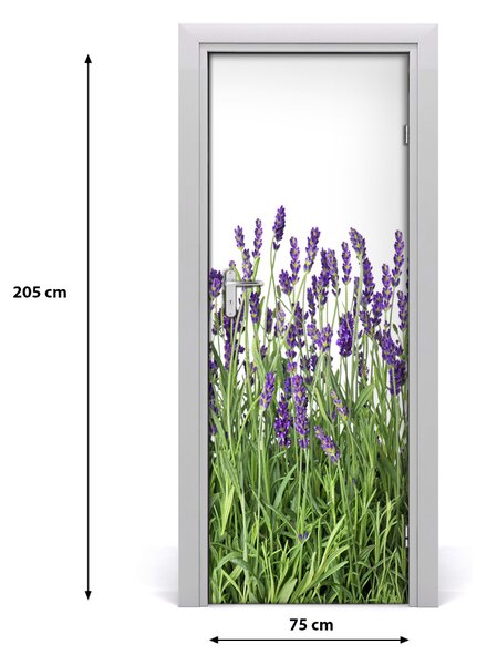 Adesivo per porta Campo di lavanda 75x205 cm
