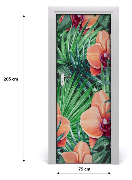 Rivestimento Per Porta Orchidea e palme 75x205 cm