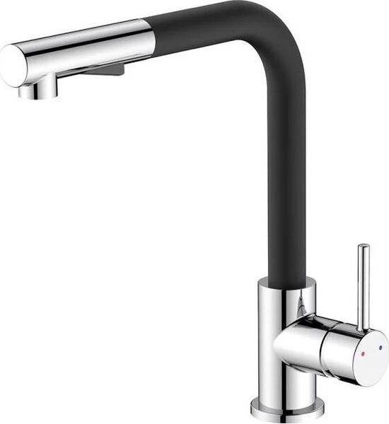 Idro Bric Rubinetto Cucina Miscelatore Lavello con Doccetta Estraibile Phoenix Cromo e Nero - SCARUB1090NE
