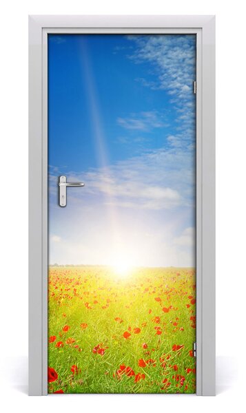 Poster adesivo per porta Campo maków 75x205 cm