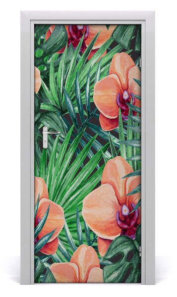 Rivestimento Per Porta Orchidea e palme 75x205 cm