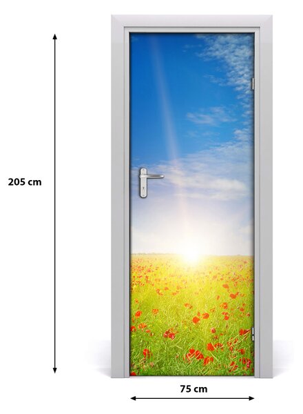 Poster adesivo per porta Campo maków 75x205 cm