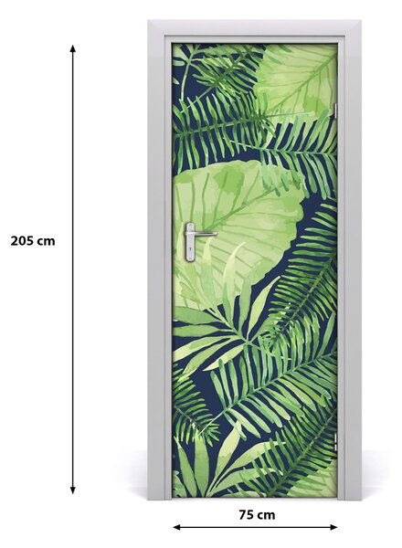 Rivestimento Per Porta Foglie tropicali 75x205 cm