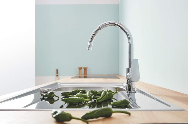 GROHE Rubinetto Cucina Miscelatore Lavello Monocomando a Canna Alta colore Cromo - 31 367 001 Bauedge