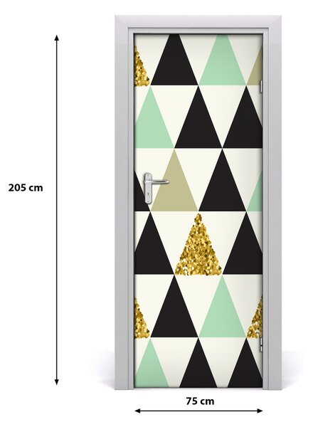 Adesivo per porta interna Triangoli colorati 75x205 cm