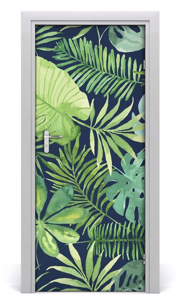 Rivestimento Per Porta Foglie tropicali 75x205 cm