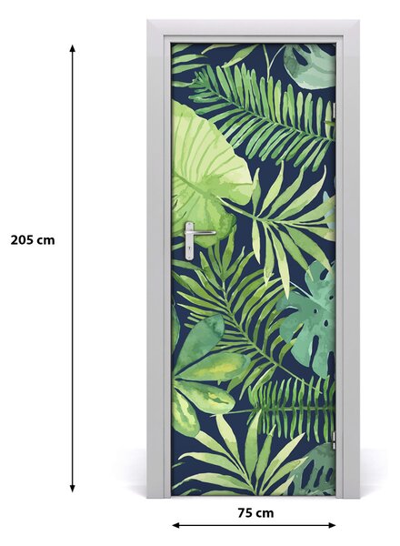 Rivestimento Per Porta Foglie tropicali 75x205 cm
