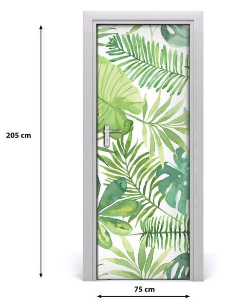 Rivestimento Per Porta Foglie tropicali 75x205 cm