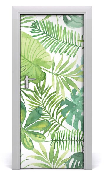 Rivestimento Per Porta Foglie tropicali 75x205 cm