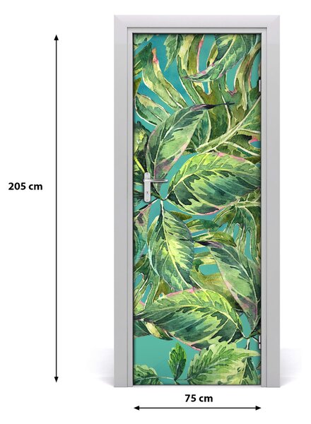 Rivestimento Per Porta Foglie tropicali 75x205 cm