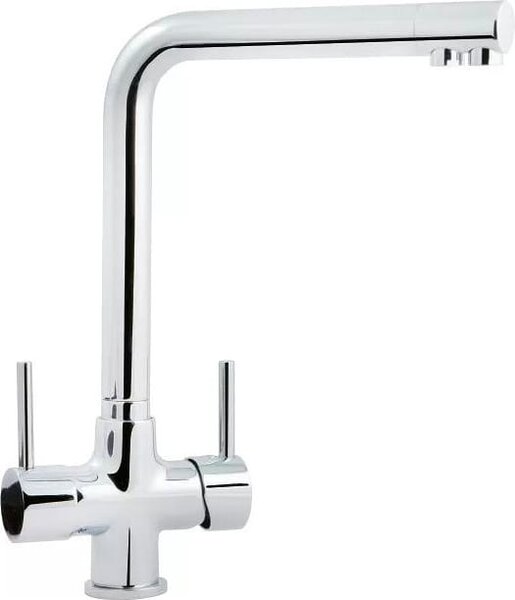 CROLLA Rubinetto Cucina Miscelatore Lavello Monocomando per Acqua filtrata con Doppia uscita Canna Alta colore Cromo - 4570 CR Tria