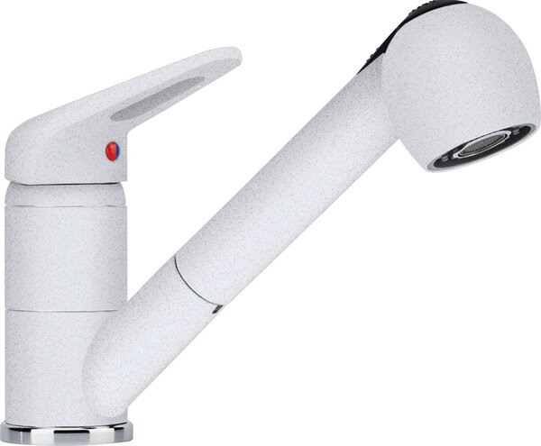 Franke Rubinetto Cucina Miscelatore Monocomando Canna Bassa in Ottone Serie Novara Plus colore Bianco Polare - 115.0470.669