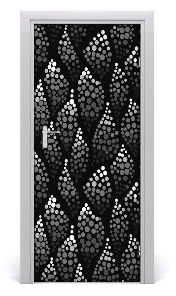 Sticker porta Punti in bianco e nero 75x205 cm