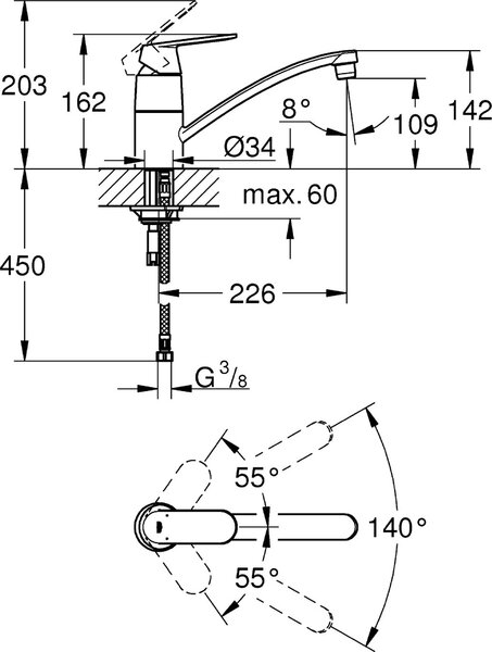 GROHE Rubinetto Cucina Miscelatore Monocomando colore Cromo - 32842000