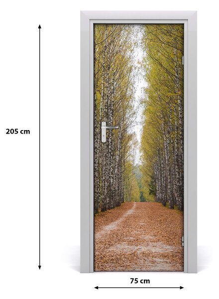 Adesivo per porta interna Foresta di betulla 75x205 cm