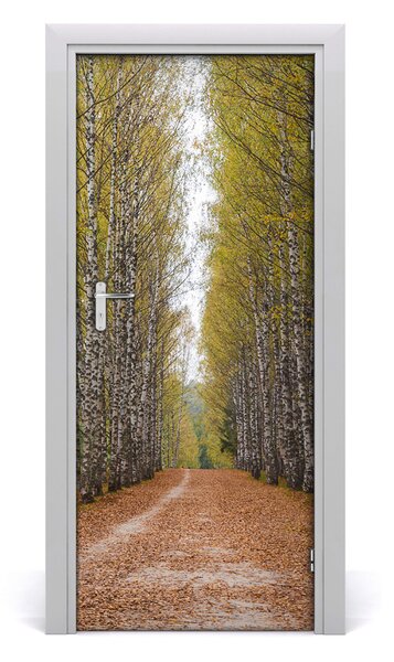 Adesivo per porta interna Foresta di betulla 75x205 cm