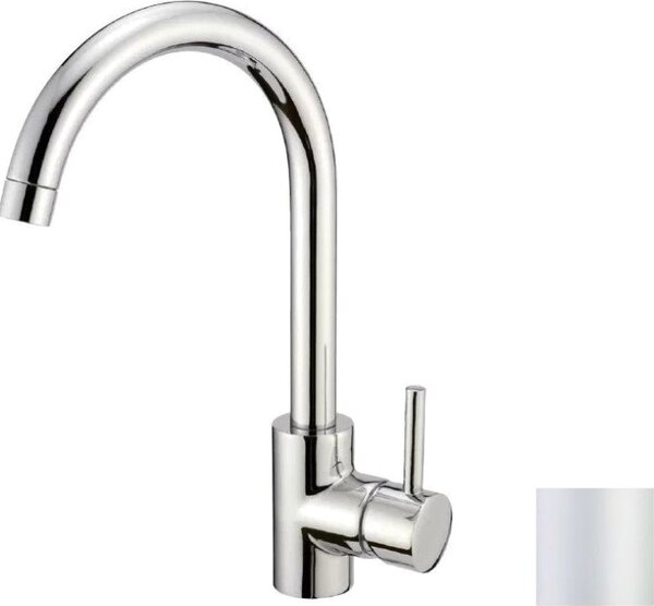 CROLLA Rubinetto Cucina Miscelatore Monocomando con Bocca Girevole colore Bianco Opaco - ES 7780 BO