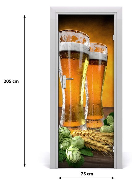 Rivestimento Per Porta Due bicchieri di birra 75x205 cm