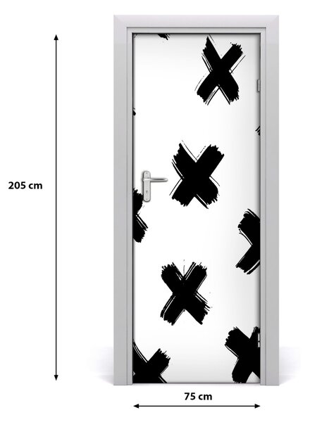 Sticker porta Macchie in bianco e nero 75x205 cm