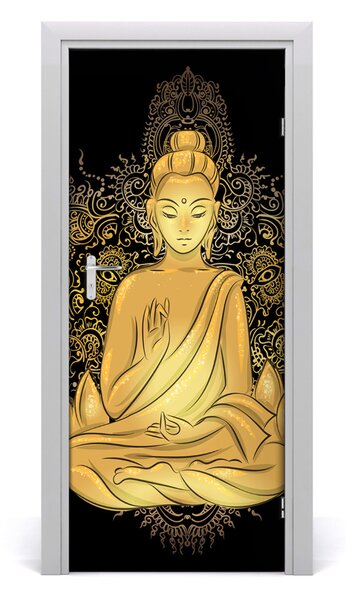 Adesivo per porta Buddha e Mandala 75x205 cm