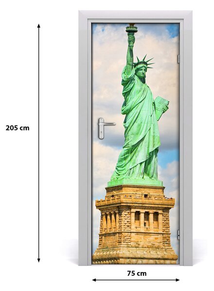 Poster adesivo per porta statua della Libert? 75x205 cm