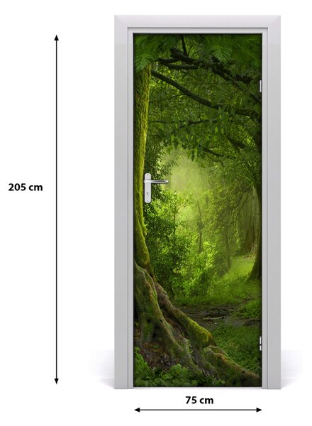 Poster adesivo per porta Giungla tropicale 75x205 cm