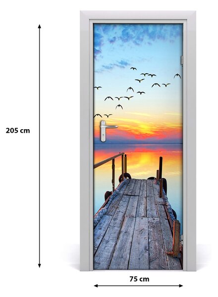 Adesivo per porta interna Molo di legno 75x205 cm