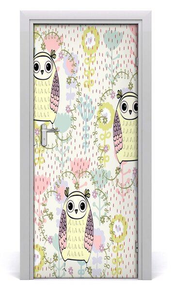 Adesivo per porta Gufi 75x205 cm