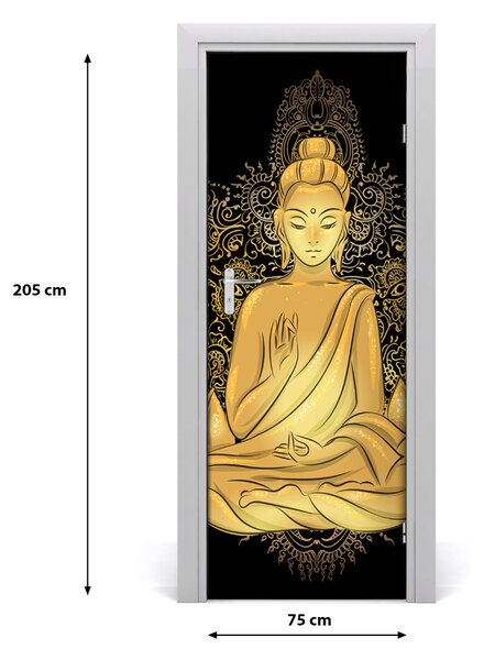 Adesivo per porta Buddha e Mandala 75x205 cm