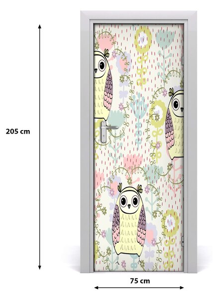 Adesivo per porta Gufi 75x205 cm