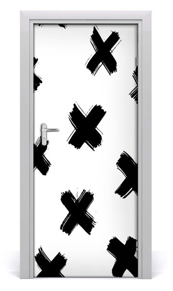 Sticker porta Macchie in bianco e nero 75x205 cm