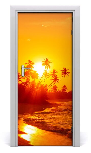 Poster adesivo per porta Spiaggia tropicale 75x205 cm