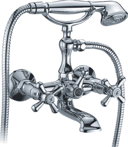 R.A. Rubinetto Miscelatore Vasca da Bagno pomelli a croce colore Cromo - 139C Serie Sofia