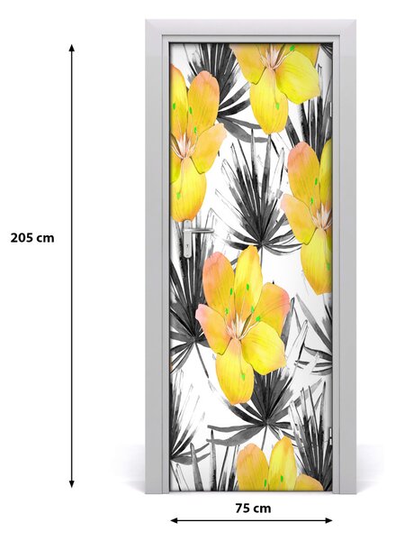 Rivestimento Per Porta Fiori tropicali 75x205 cm