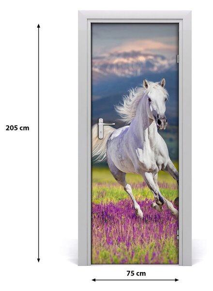 Adesivo per porta Cavallo bianco 75x205 cm