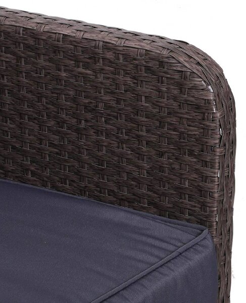 VivaGarden Salotto da Giardino con 2 Poltrone 2 Pouf e Tavolino con Cuscini in Rattan PE colore Grigio