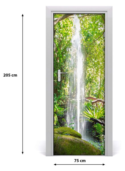 Adesivo per porta Cascata nella giungla 75x205 cm