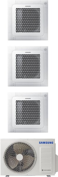 Samsung Climatizzatore a Cassetta 4 Vie Trial Split 9000+9000+9000 btu Condizionatore con Pompa di Calore Classe A++/A+ (Unit Interna + Unit Este
