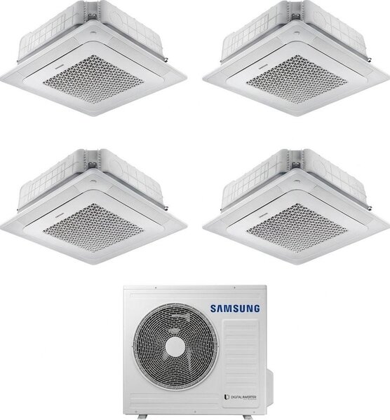 Samsung Climatizzatore a Cassetta 4 Vie Quadri Split 9000+9000+9000+9000 btu Condizionatore con Pompa di Calore Classe A++/A+ (Unit Interna + Unit