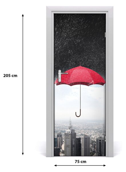 Adesivo per porta Ombrello sopra la citt? 75x205 cm