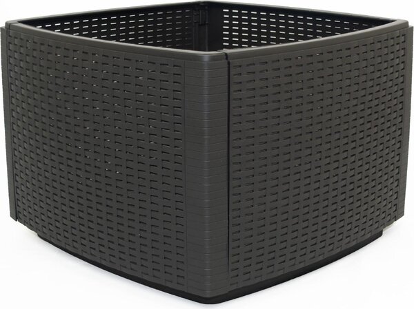 IPAE PROGARDEN Salotto da Giardino con 2 Poltrone e Tavolino con Cuscini in Rattan PE colore Antracite - Tree