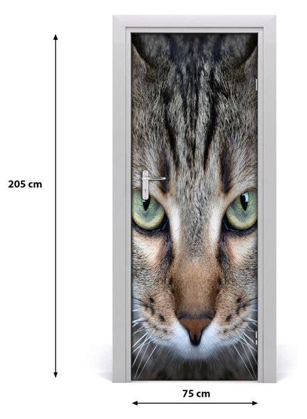 Poster adesivo per porta Gli occhi di gatto 75x205 cm